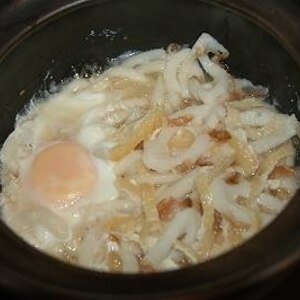 ちくわとお揚げと卵の鍋焼きうどん★